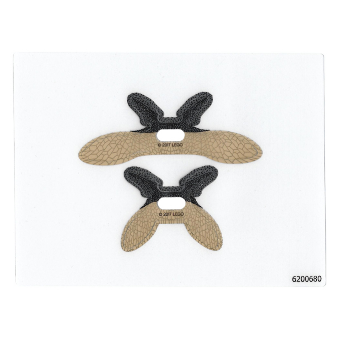 Plastic Wings with Parademon Webbed Pattern, Sheet of 2, Extended and Collapsed Wings - 35029