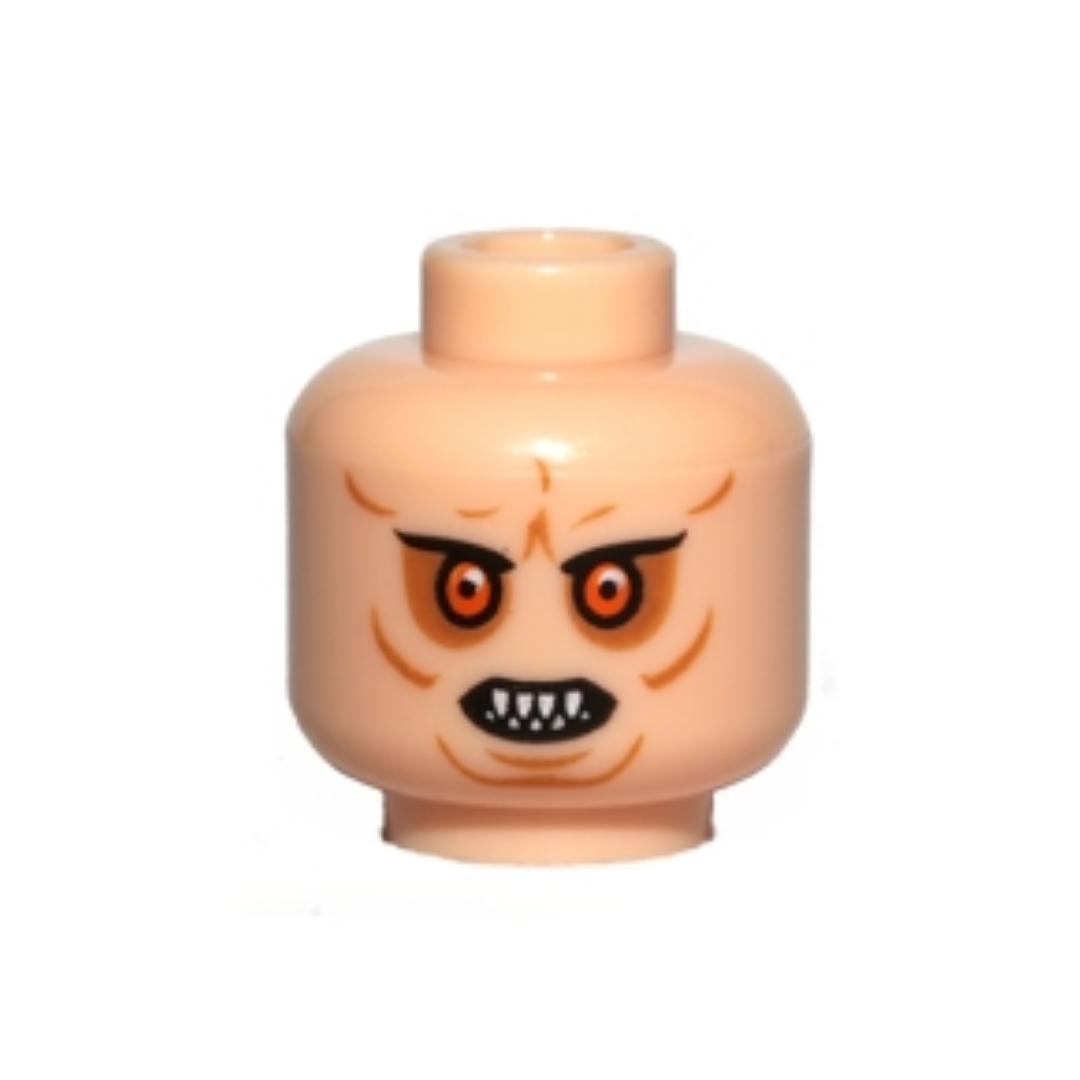 Head Alien with Bared Pointed Teeth, Red Eyes with Pupils and Wrinkles Pattern (SW Bib Fortuna) - 3626pb0782