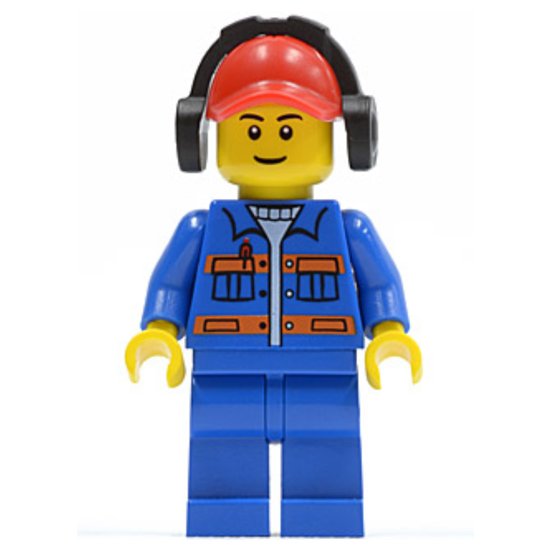 Blue jacket with pockets and orange stripes, cap with headphones - CTY0420