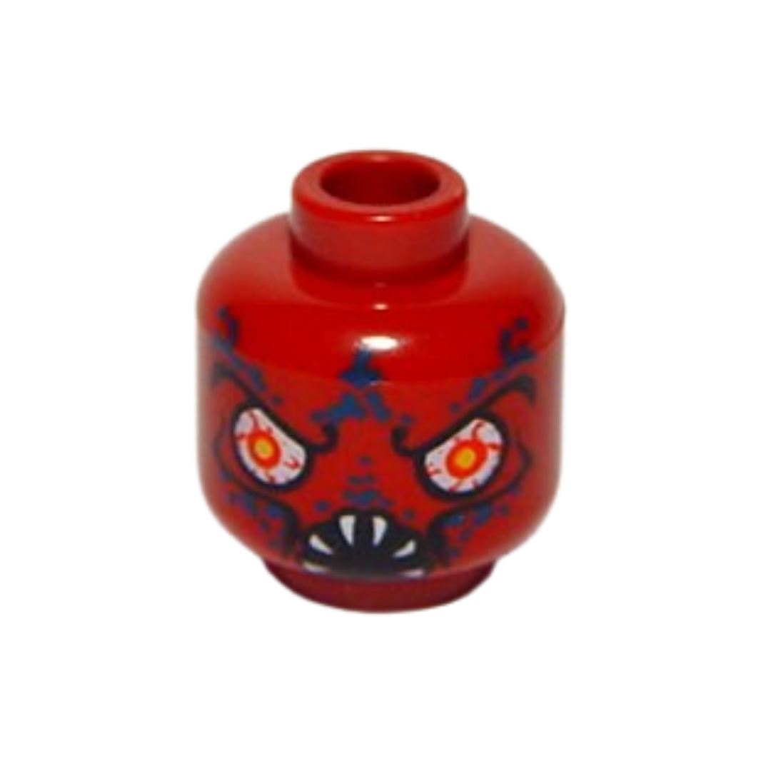 Head Alien with Bloodshot Eyes and White Fangs Pattern - 3626pb0400