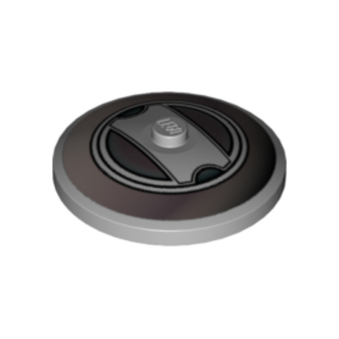 Gray Dish 4 x 4 Inverted (Radar) with Solid Stud with SW AT-AT / AT-TE / AT-OT Pattern - 3960pb005