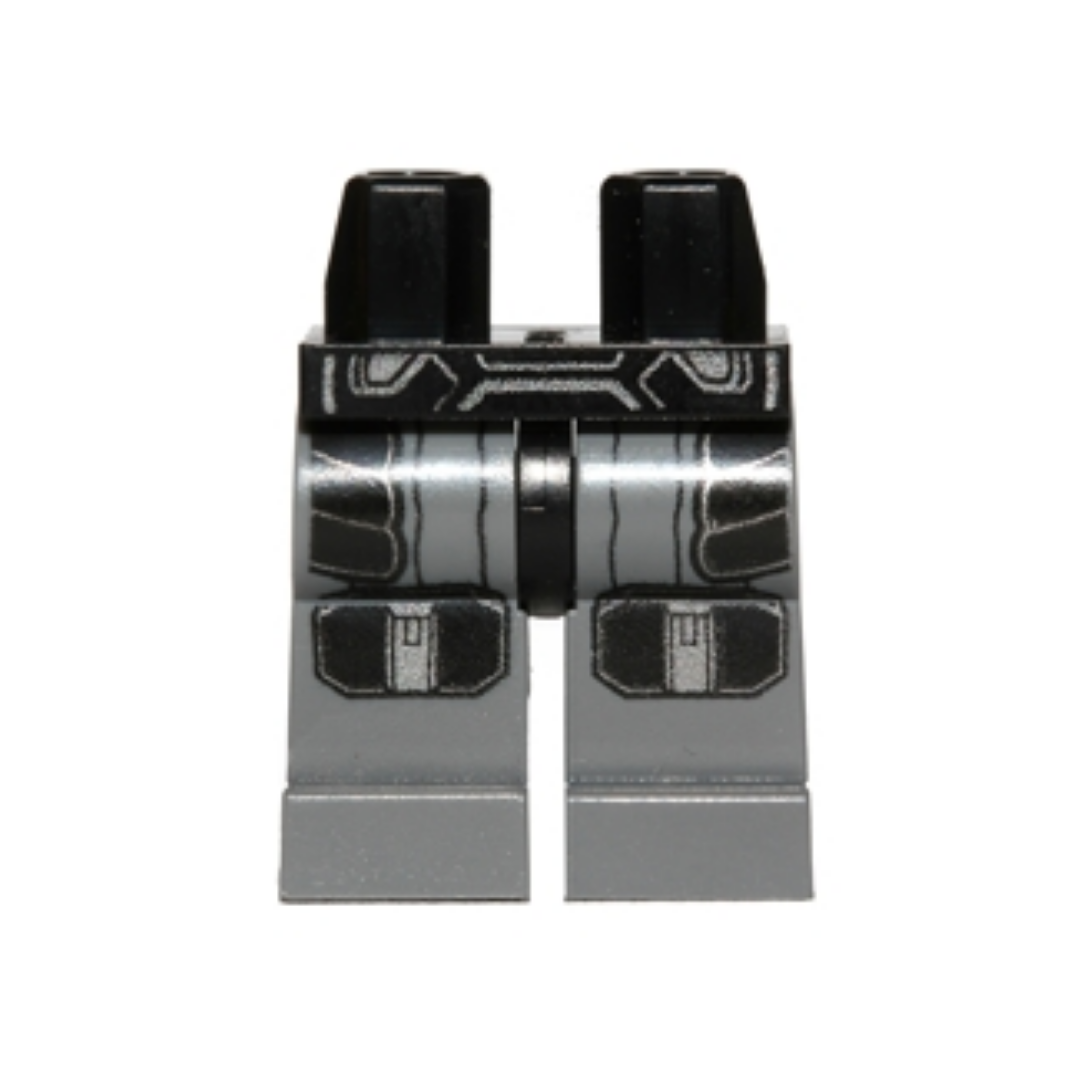 Hips and Dark Bluish Gray Legs with SW Darth Malgus Armor Pattern - 970c85pb06