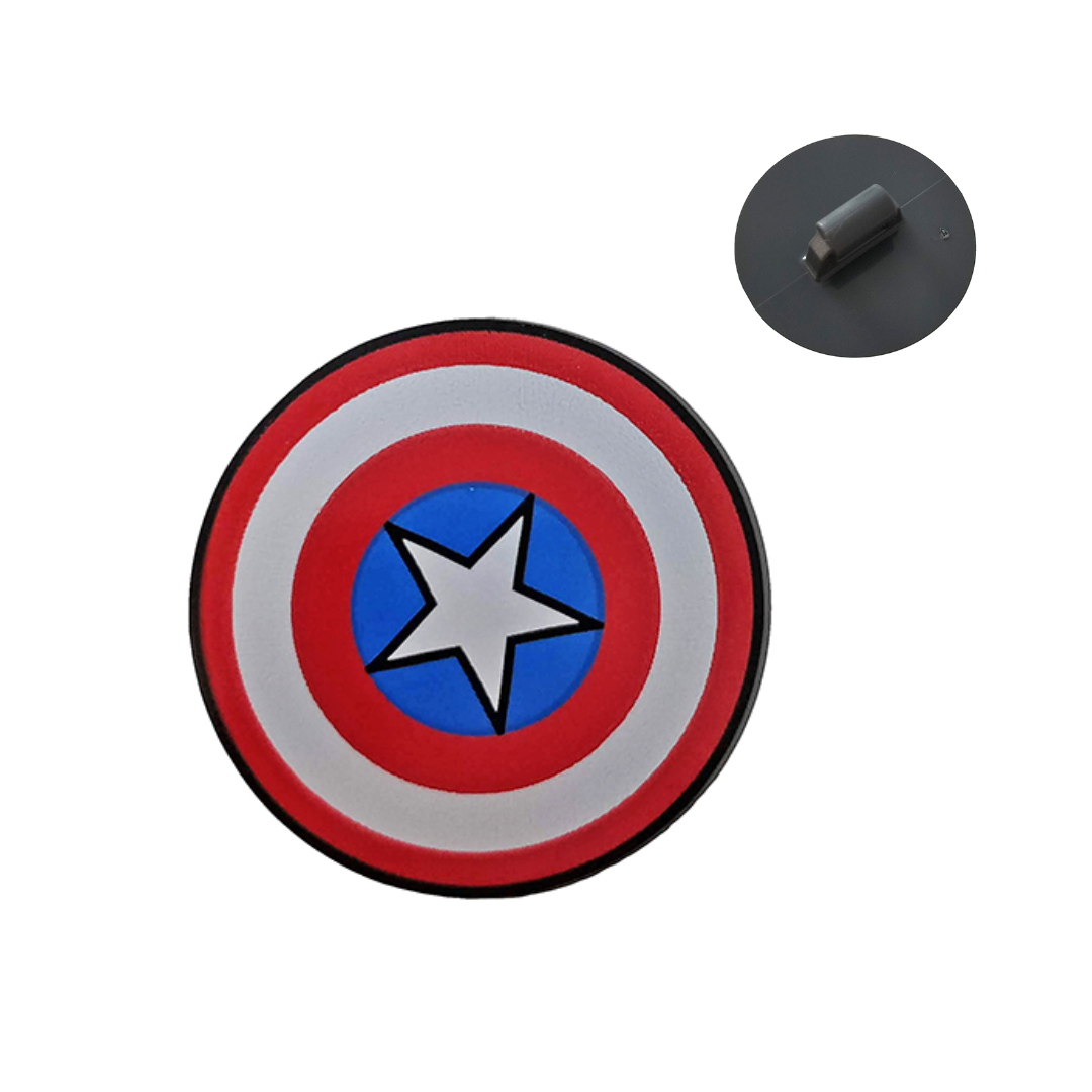Shield Circular / Round Convex Face with Red and White Concentric Rings, Star in Blue Circle Pattern (Captain America) - 75902pb13