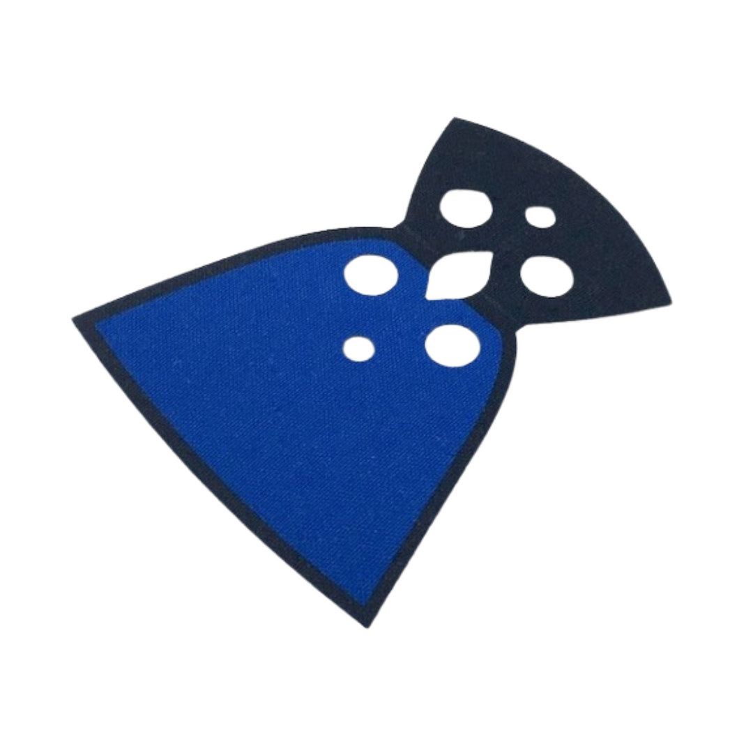 Cape Cloth, Rounded Bottom and Round Collar with Blue on One Side of Cape Pattern - Traditional Starched Fabric - 38603