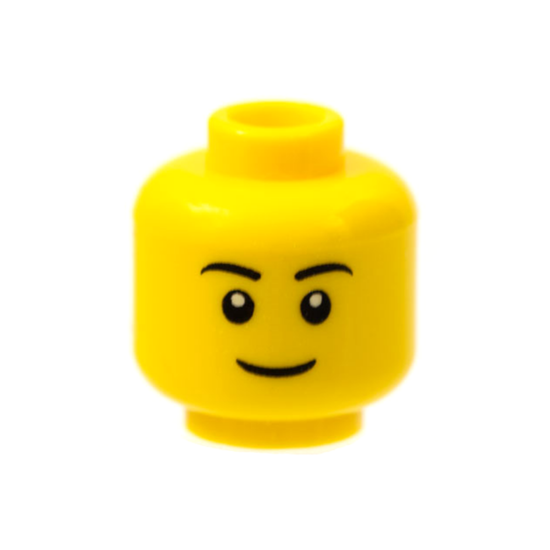 Head Black Eyebrows, Thin Grin, Black Eyes with White Pupils Pattern - 3626pb0628