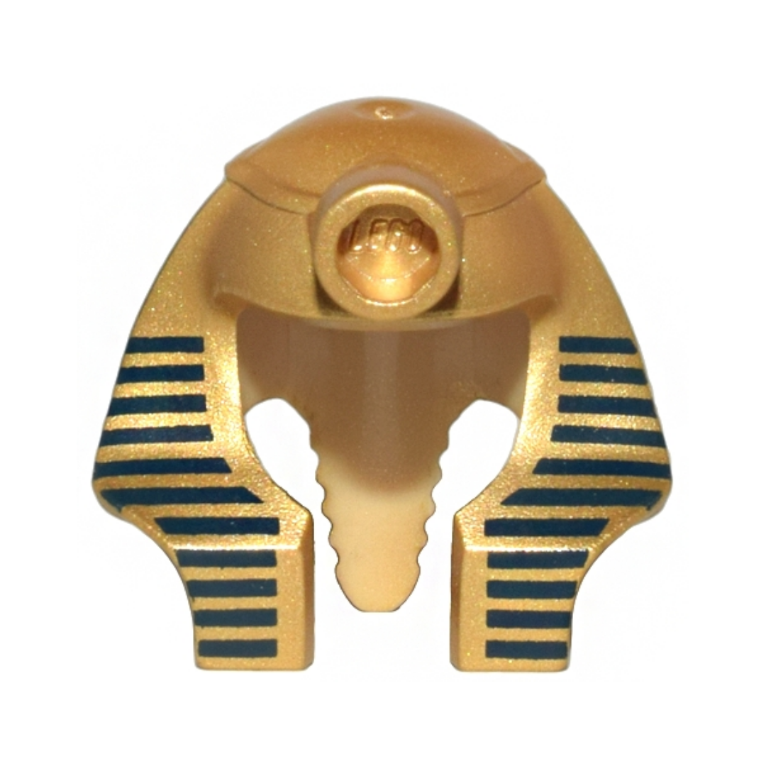 Headgear Headdress Mummy with Dark Blue Stripes on Metallic Gold Surface Pattern - x177pb01