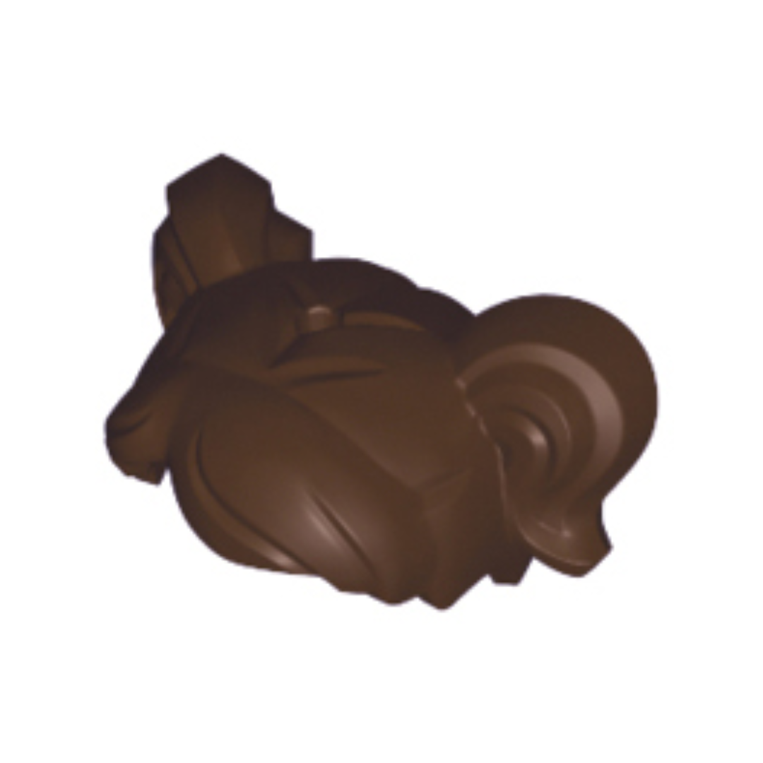 Hair Short, Parted with Two Pigtails, Hole on Top - 35701