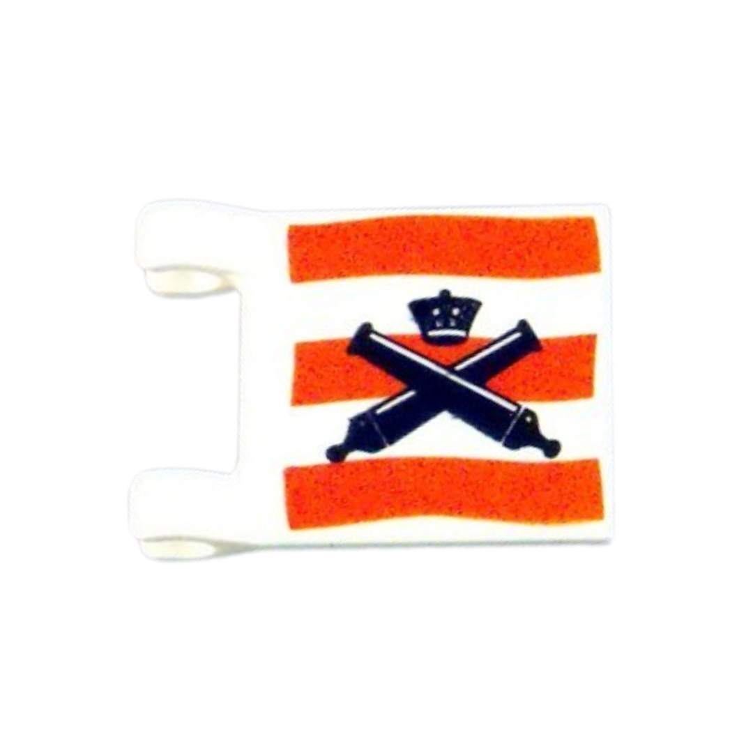 Flag 2 x 2 Square with Crossed Cannons over Red Stripes, No Outline Pattern - 2335pb003