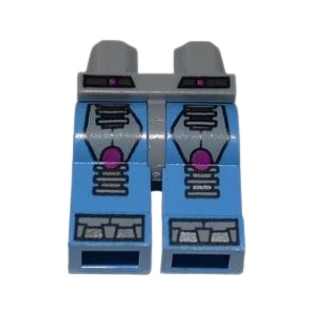 Hips and Medium Blue Legs with Belt, Light Bluish Gray Straps with Dark Pink Dots and Light Bluish Gray Talons Pattern - 970c42pb02