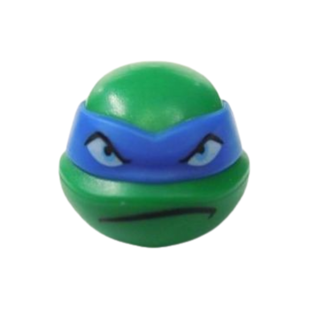 Head, Modified Ninja Turtle with Blue Mask and Frown Pattern (Leonardo) - 12607pb02