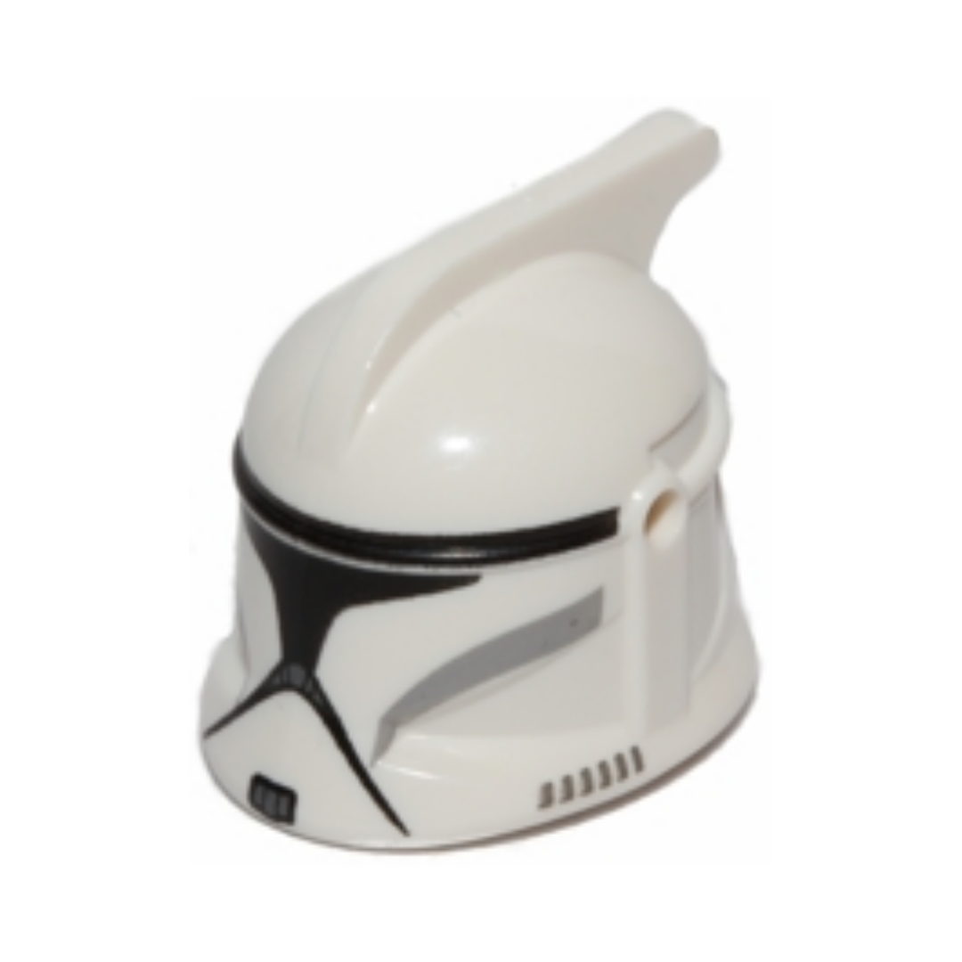 Headgear Helmet SW Clone Trooper with Holes, Gray Markings and Black Visor Pattern - 61189pb13