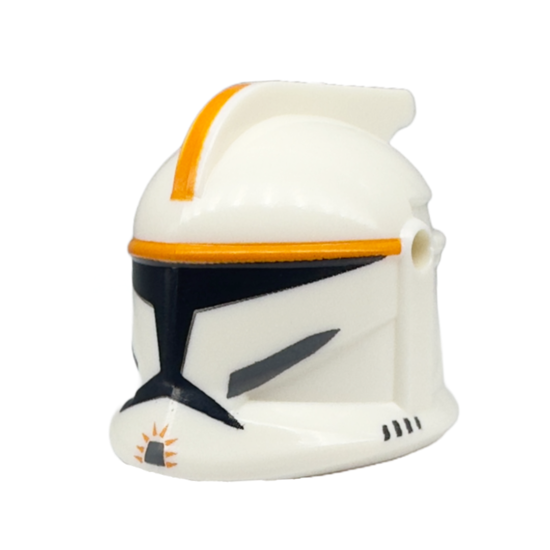 Headgear Helmet SW Clone Trooper with Holes, Orange Stripe Pattern - 61189pb04