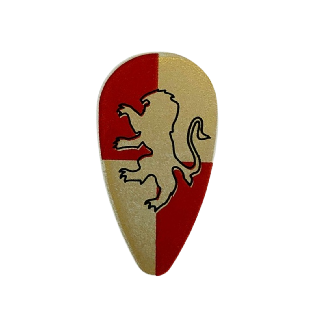 Shield Oval with HP Gryffindor Lion on Gold and Dark Red Quarters Pattern - 2586ph1