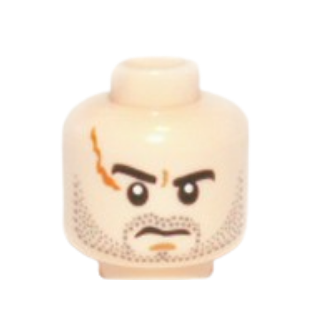 Head Male Large Scar and Stubble Pattern - 3626pb0769