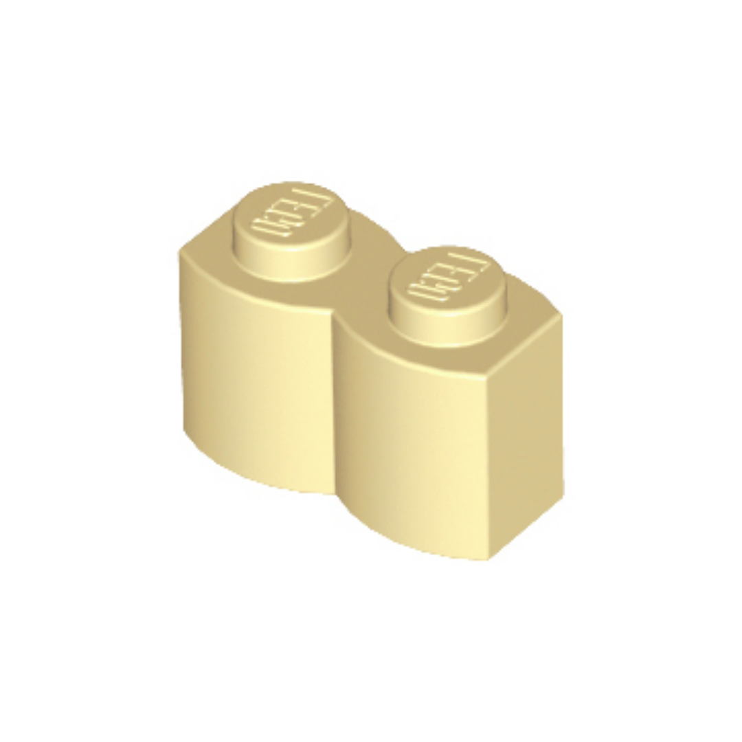 Brick, Modified 1 x 2 with Log Profile - 30136