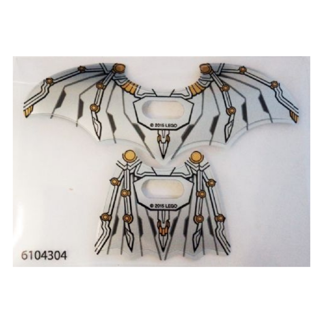 Plastic Wings with Space Batman Pattern, Sheet of 2, Opened and Collapsed Wings - 20273