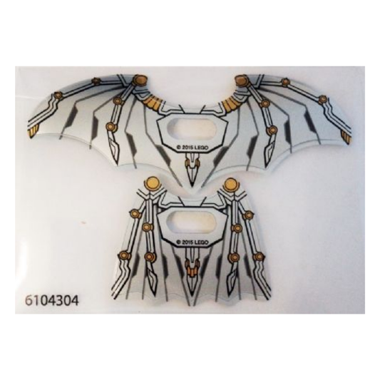 Plastic Wings with Space Batman Pattern, Sheet of 2, Opened and Collapsed Wings - 20273