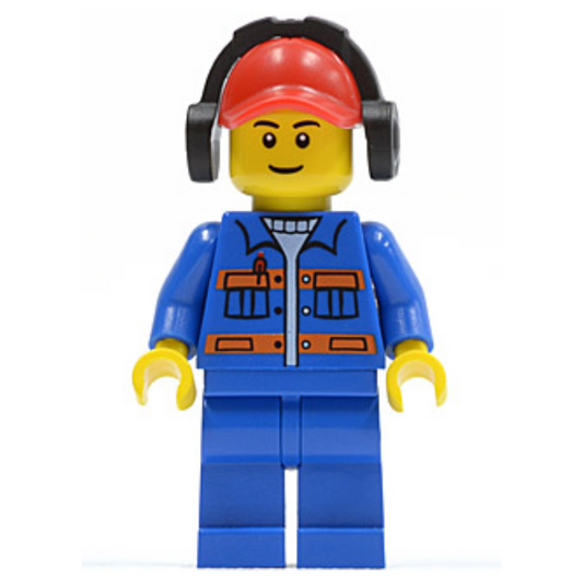 Blue jacket with pockets and orange stripes, cap with headphones - CTY0420