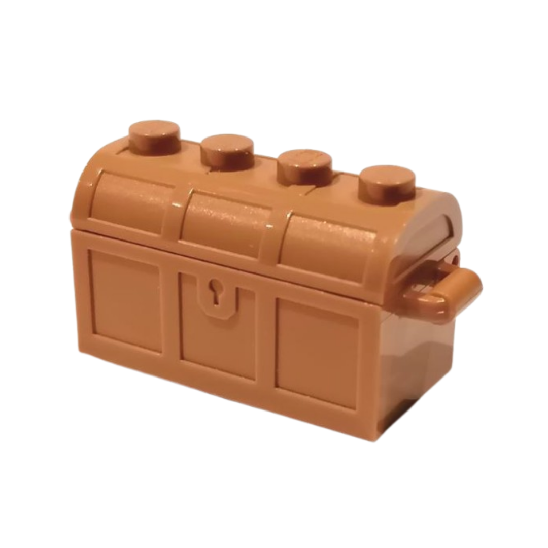 Container, Treasure Chest with Slots in Back and (Same Color) Thick Hinge Curved Lid (4738a / 4739a) - 4738ac01