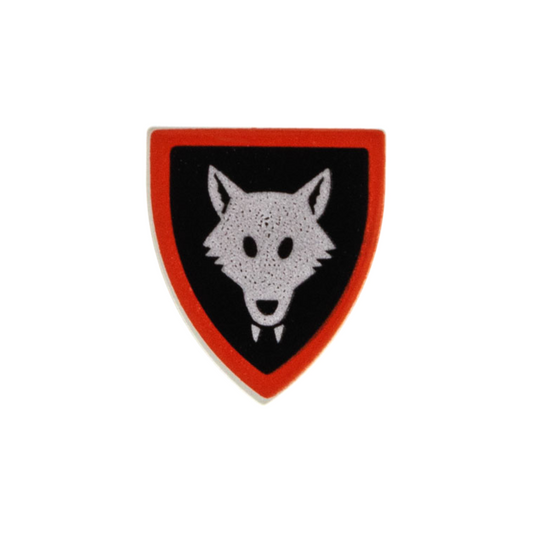 Shield Triangular Short with Wolfpack Oval Eyes, Red Border over Black Background Pattern - 3846p44a