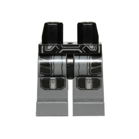 Hips and Dark Bluish Gray Legs with SW Darth Malgus Armor Pattern - 970c85pb06