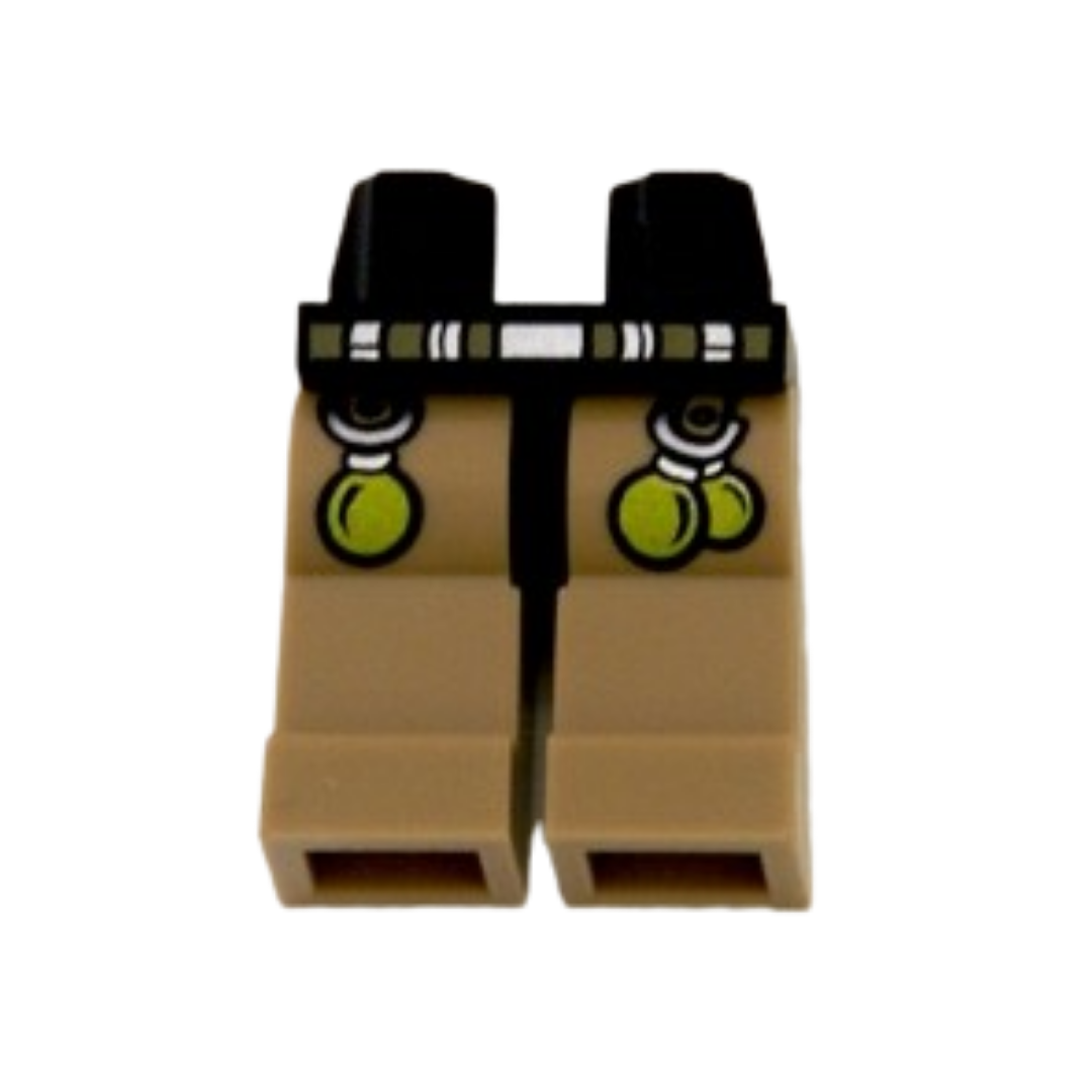 Hips and Dark Tan Legs with Dark Tan and Silver Belt and 3 Lime Balls Pattern - 970c69pb04