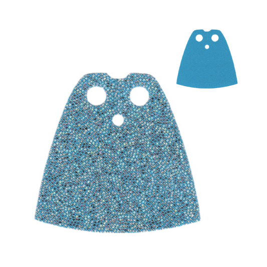 Cape Cloth, Standard - Starched Fabric - 4.0cm Height with Silver Iridescent Dots Pattern - 522pb006