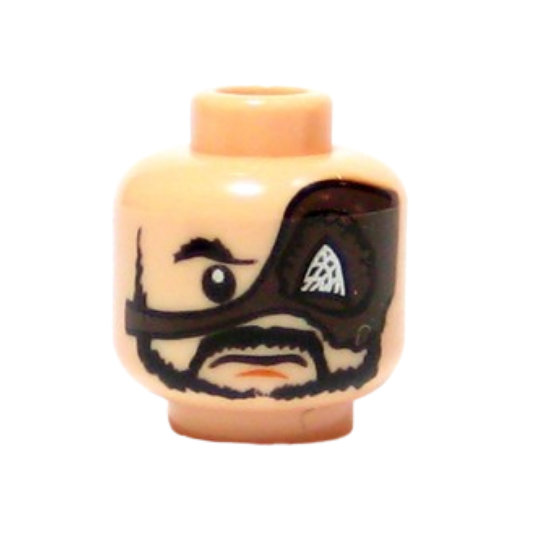 Head Beard, Moustache, Large Eye Patch, Determined Expression Pattern - 3626pb0421