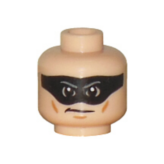 Head Black Eye Mask, Medium Nougat Cheek Lines and Chin Dimple, Angry Pattern - 3626pb0941