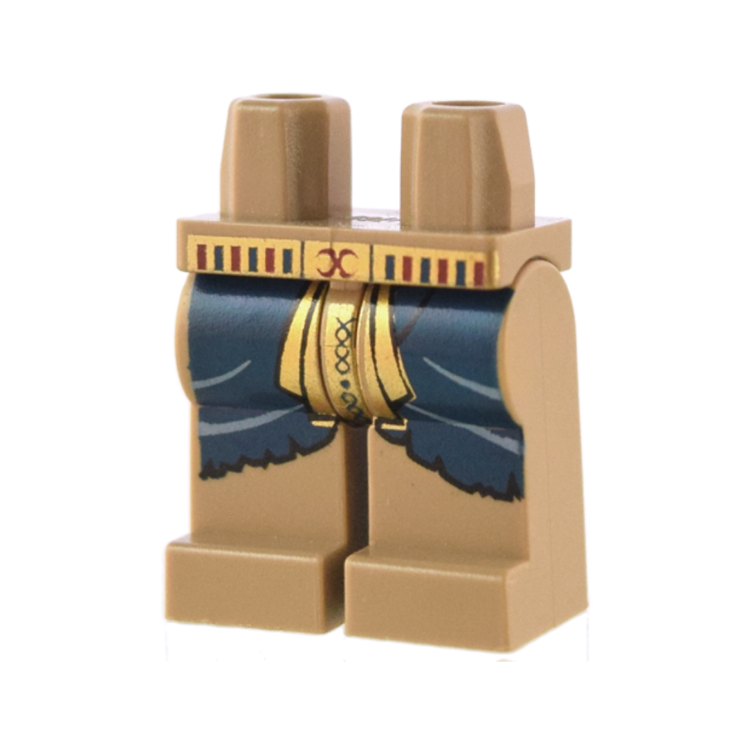 Hips and Legs with Dark Blue Rags, Gold Loincloth with Hieroglyphs, and Belt with Red 'X' Pattern - 970c00pb0081