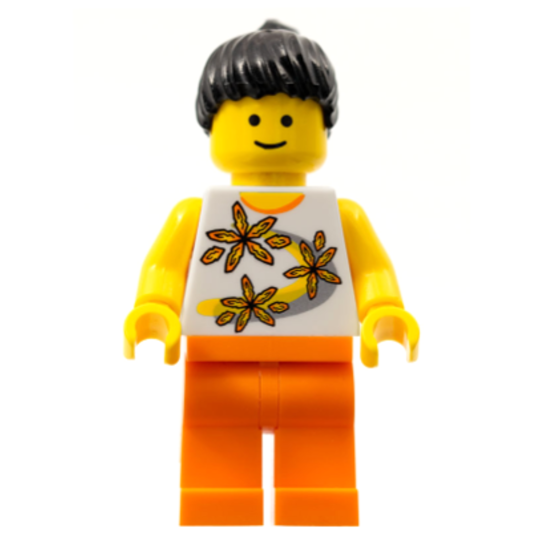 Yellow Flowers - Black Ponytail Hair - TWN062