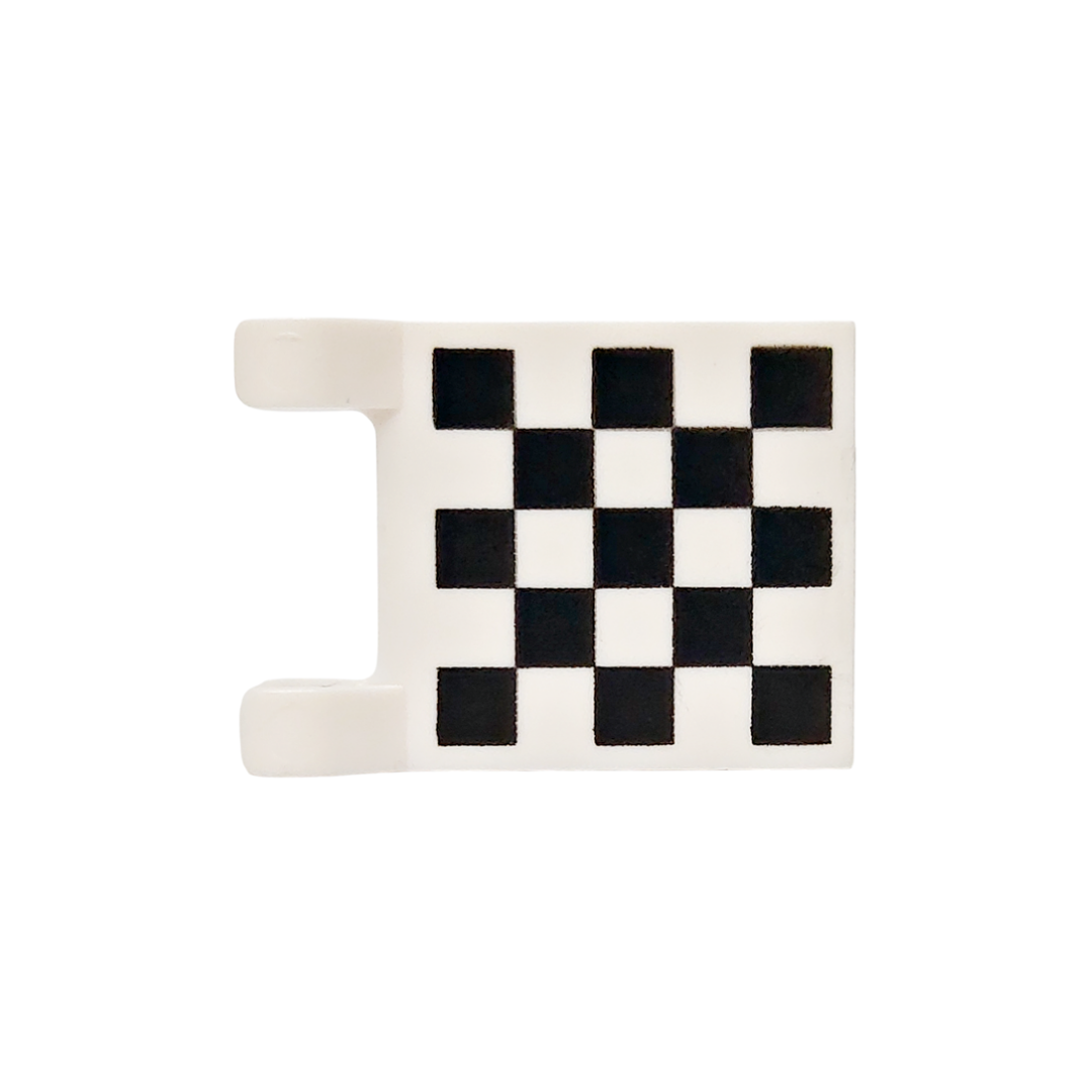 Flag 2 x 2 Square with Checkered Pattern on Both Sides, Black Corners (Printed) - 2335p03