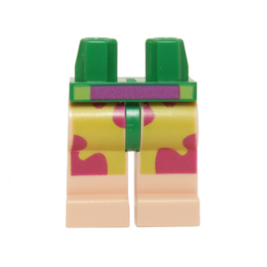 Hips and Light Nougat Legs with Purple Flowers on Lime Shorts Pattern (SpongeBob SquarePants Patrick) - 970c90pb02