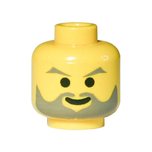 Head Dark Gray Angled Eyebrows and Beard, Standard Grin Pattern - 3626p39