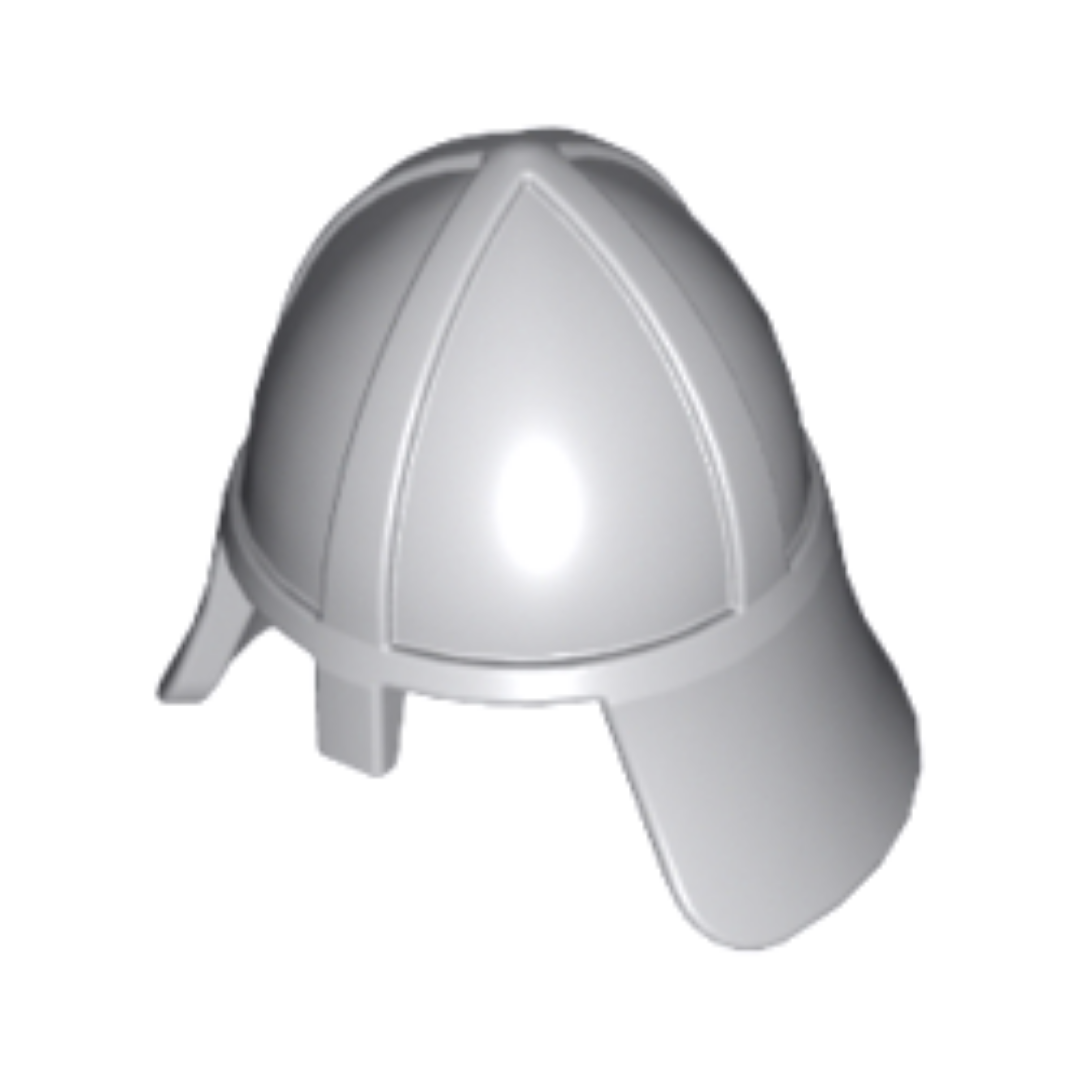 Headgear Helmet Castle Nasal Helmet with Angled Neck Protector - 3844