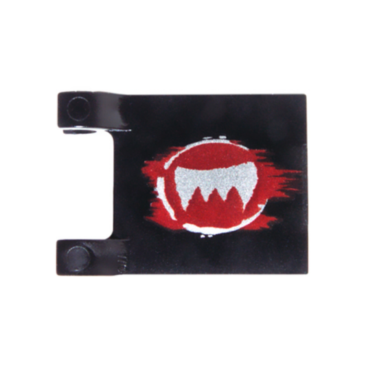 Flag 2 x 2 Square with Silver Fangs and Dark Red Pattern on Both Sides - 2335pb100