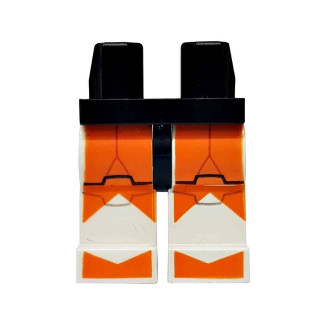 Hips and White Legs with SW Clone Trooper and Orange Large Markings Pattern - 970c01pb03