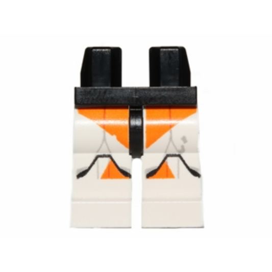 Hips and White Legs with SW Clone Trooper and Orange Small Markings Pattern - 970c01pb29