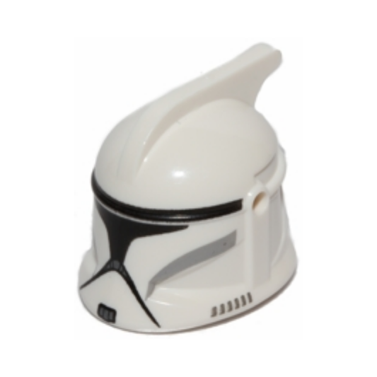 Headgear Helmet SW Clone Trooper with Holes, Gray Markings and Black Visor Pattern - 61189pb13