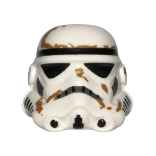 Headgear Helmet SW Stormtrooper, 2 Chin Holes and Dirt Stains Pattern - 30408pb03