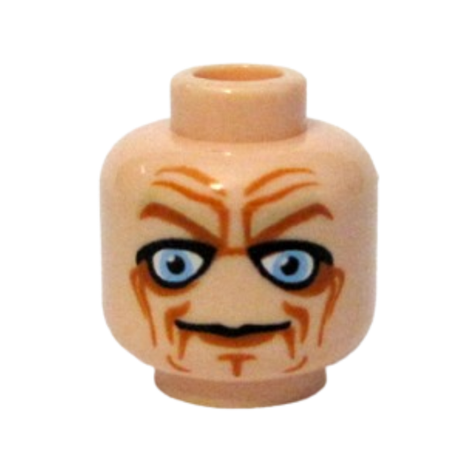 Head Male Blue Eyes, Deep Brown Wrinkles Pattern - 3626pb0391