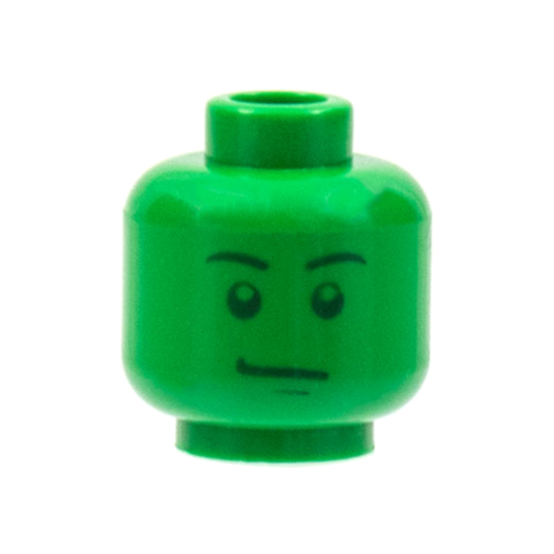 Head Male Stern Black Eyebrows, Green Pupils and Chin Dimple Pattern - 3626pb0403