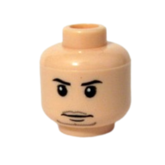 Head Male Thin Mouth with Stubble Goatee Pattern - 3626pb0171