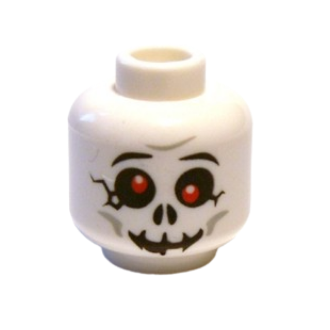 Head Skull Black Eyebrows and Cracks, Red Eyes, Light Bluish Gray Cheek Lines, Grin Pattern - 3626pb0527