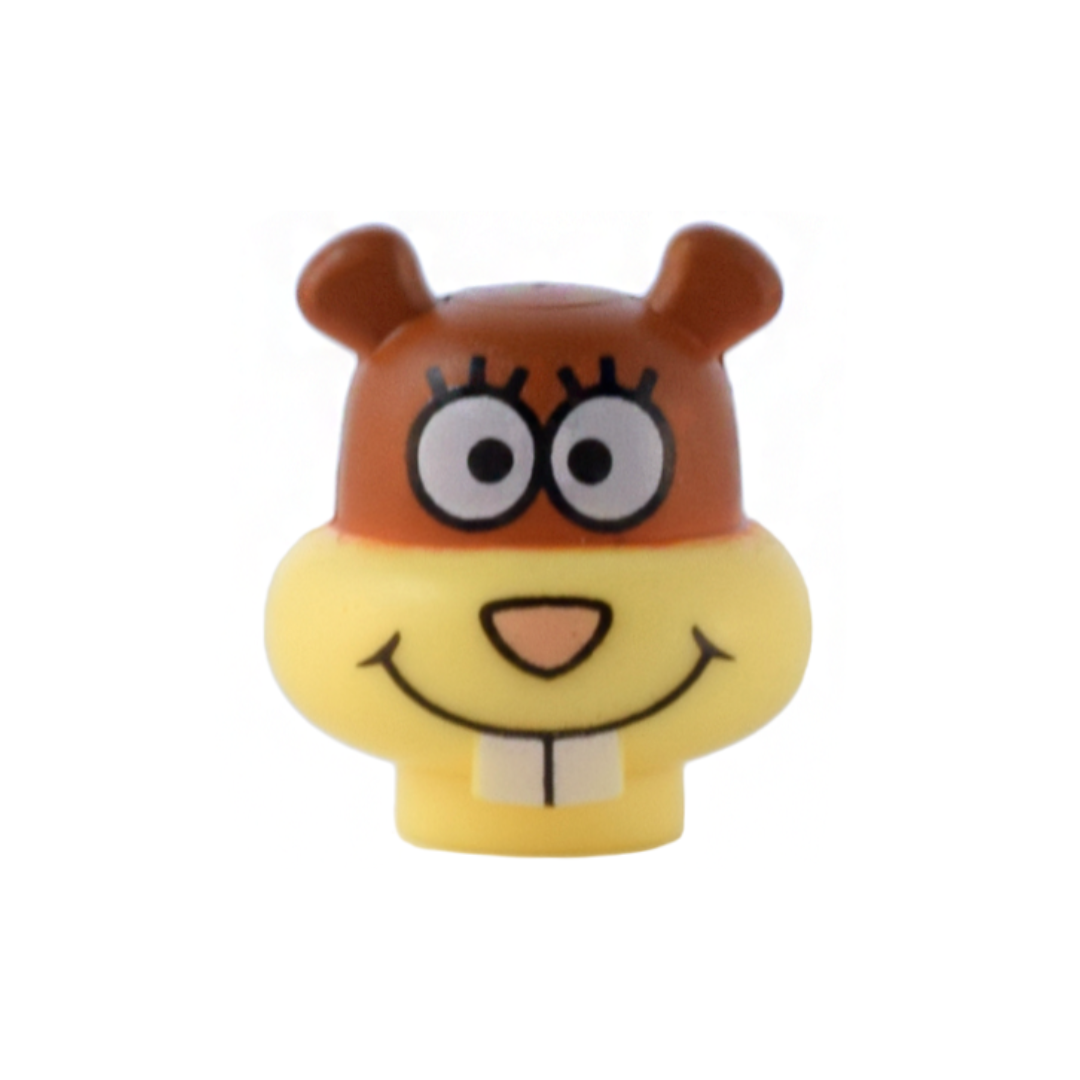 Head, Modified Sandy Cheeks with Dark Orange Top Pattern - 61285pb01