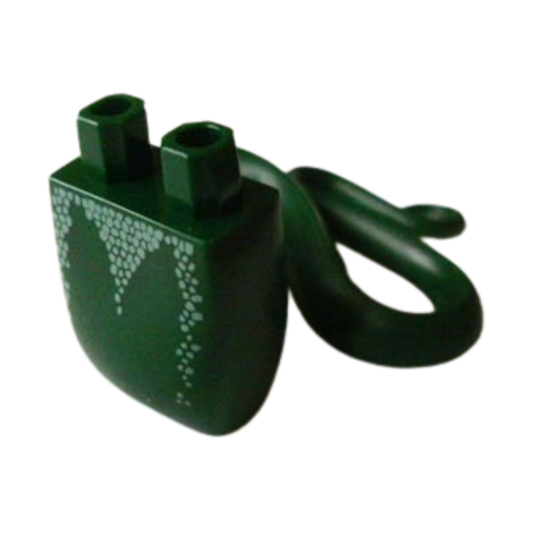 Body, Serpent with Molded Flexible Rubber (Same Color) Tail and Printed White Scales Pattern - 98140pb06